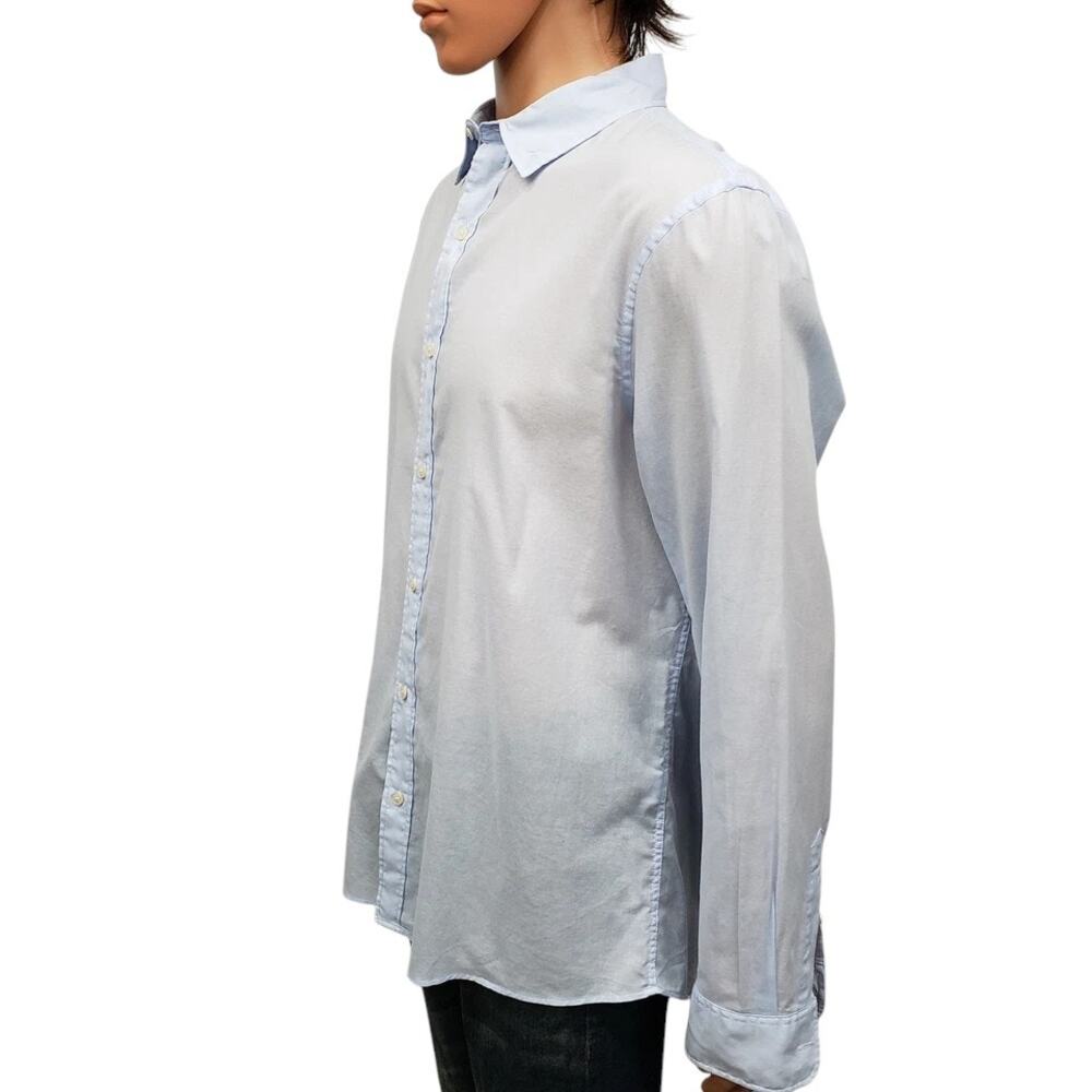 Zara Shirt Men L Light Blue Lightweight Button-down Collar Long Sleeve - Picture 5 of 10